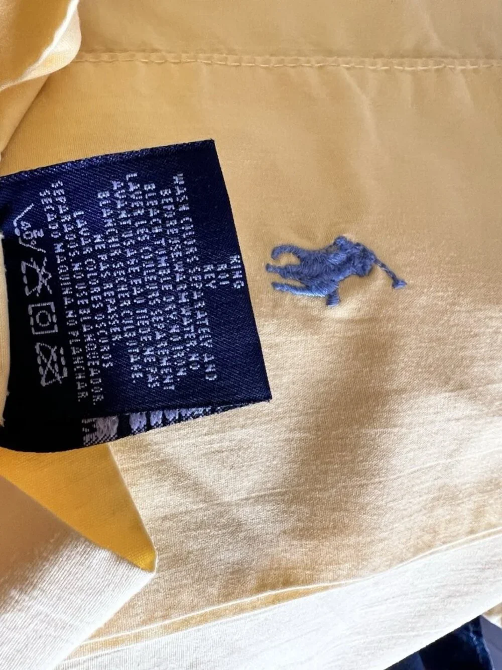 RALPH LAUREN Polo KING Sheet 3 Pc Set FLAT 2 Pillowcases Supima Cotton Yellow VT